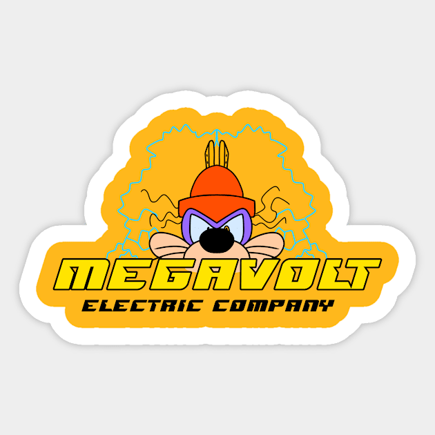 Megavolt Electric Company. Sticker by Nick Mantuano Art